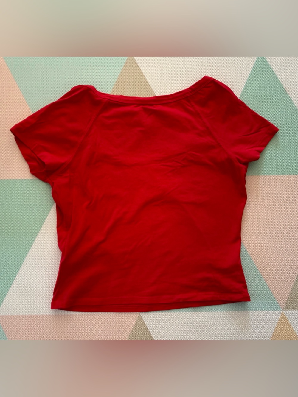 Anthropologie Maeve Cotton Bright Red Scoop-Neck Short Sleeve Tee Size Medium - Picture 6 of 8
